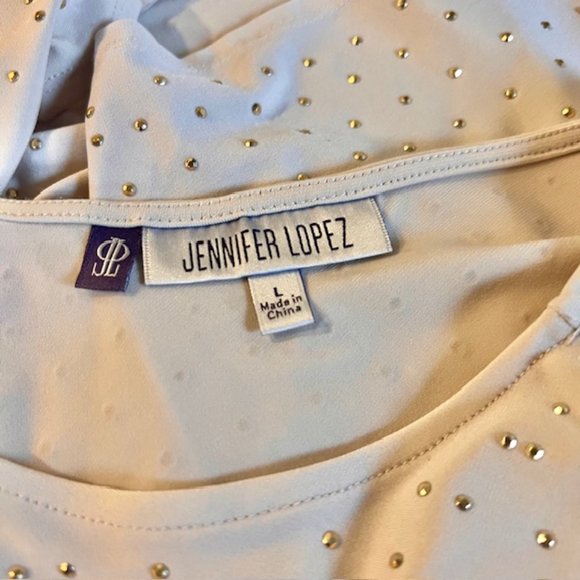 Jennifer Lopez Gold Rhinestone Shoulder Top, Jennifer Lopez Tops, JLO Clothing - Picture 5 of 13